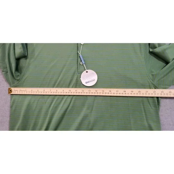 NWT Fairway & Greene Polo Shirt Mens L Green Blue Striped Pureformance Golf‎ - Picture 4 of 8